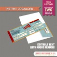 Vintage Airplane Boarding Pass Invitation with FREE Thank You Card